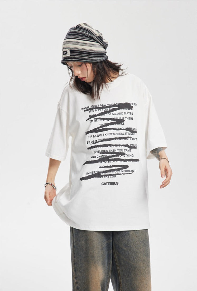 CATTEE Graffiti Letter Print Tee