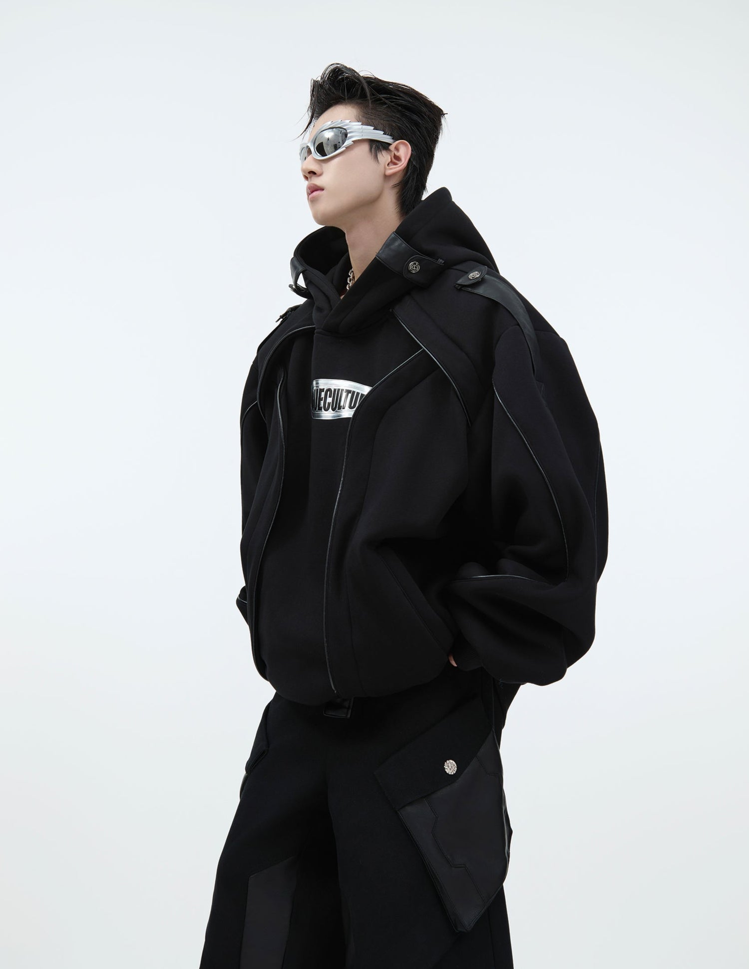 Oversized Deconstructed Fleece-Lined Hoodie