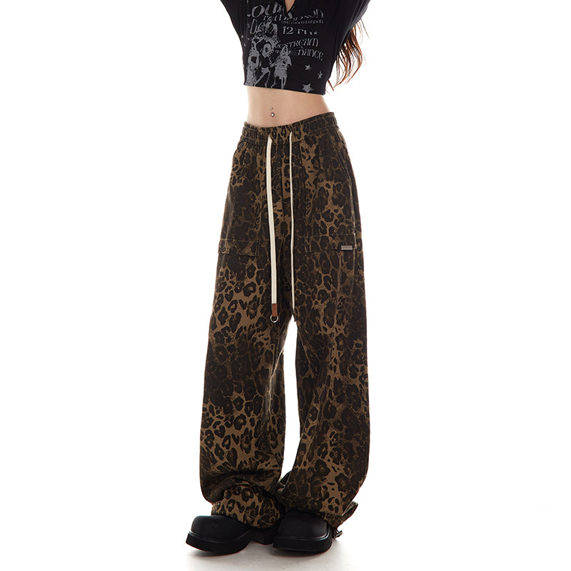 Vintage Leopard Print Cargo Pants