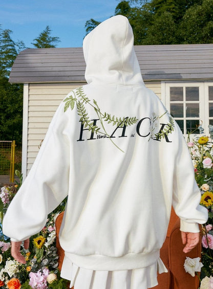 Floral Embroidered Oversized Hoodie