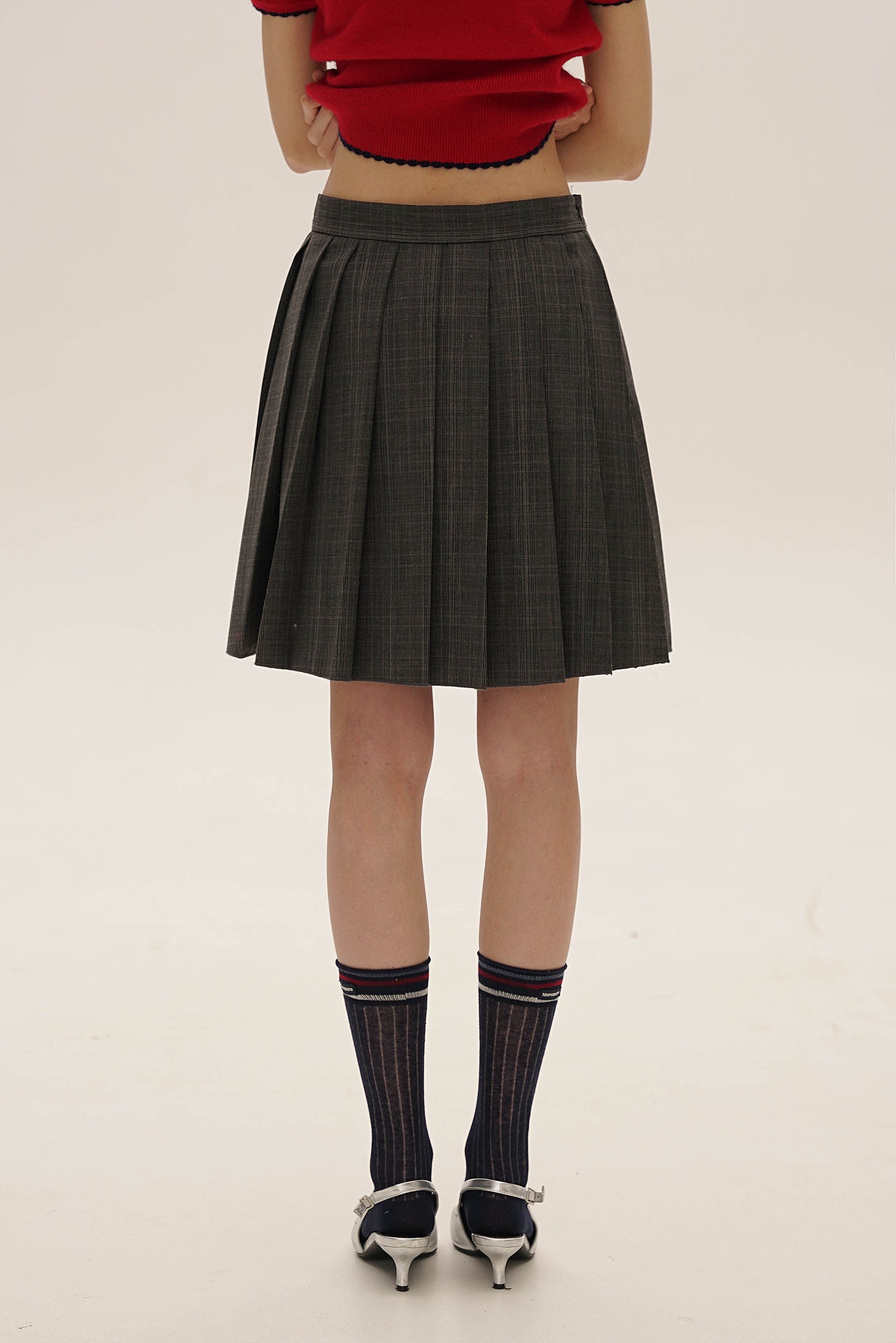 Vintage Preppy Wool Plaid Skirt