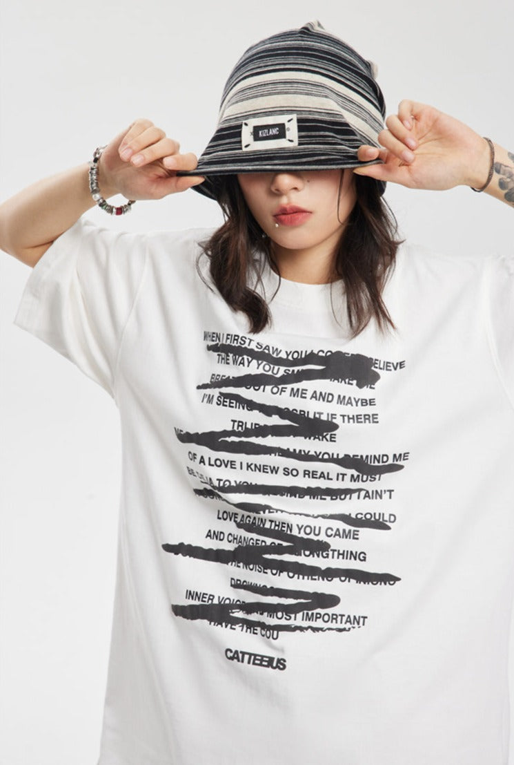 CATTEE Graffiti Letter Print Tee