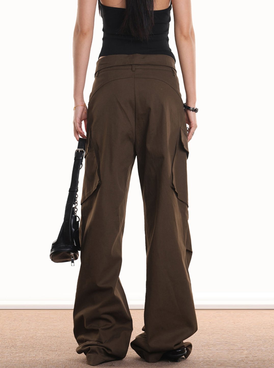 Flap-Waist Vintage Utility Cargo Pants