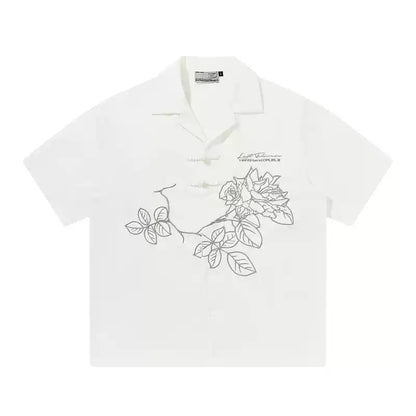 Frog Button Embroidered Shirt