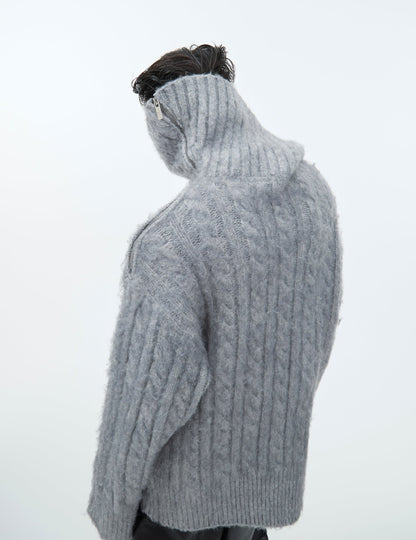 Chunky Cable Knit Turtleneck Sweater