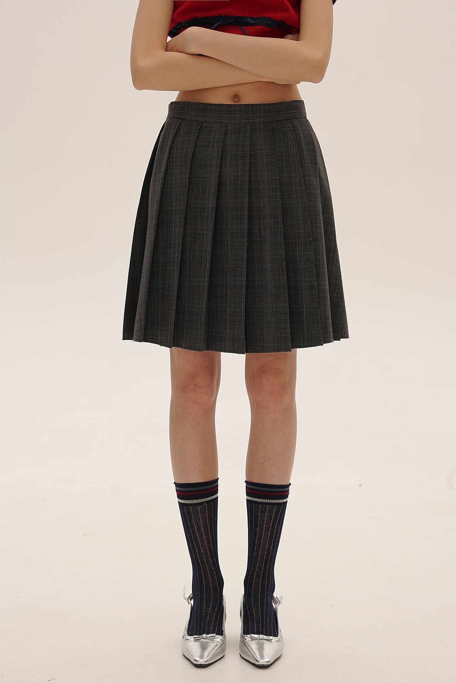 Vintage Preppy Wool Plaid Skirt