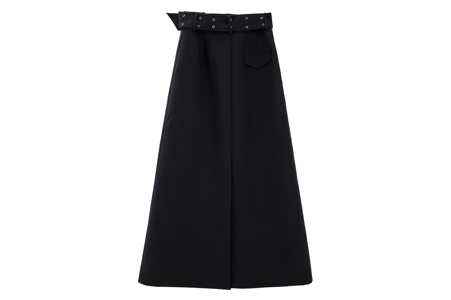 Black Side-Slit Midi Skirt