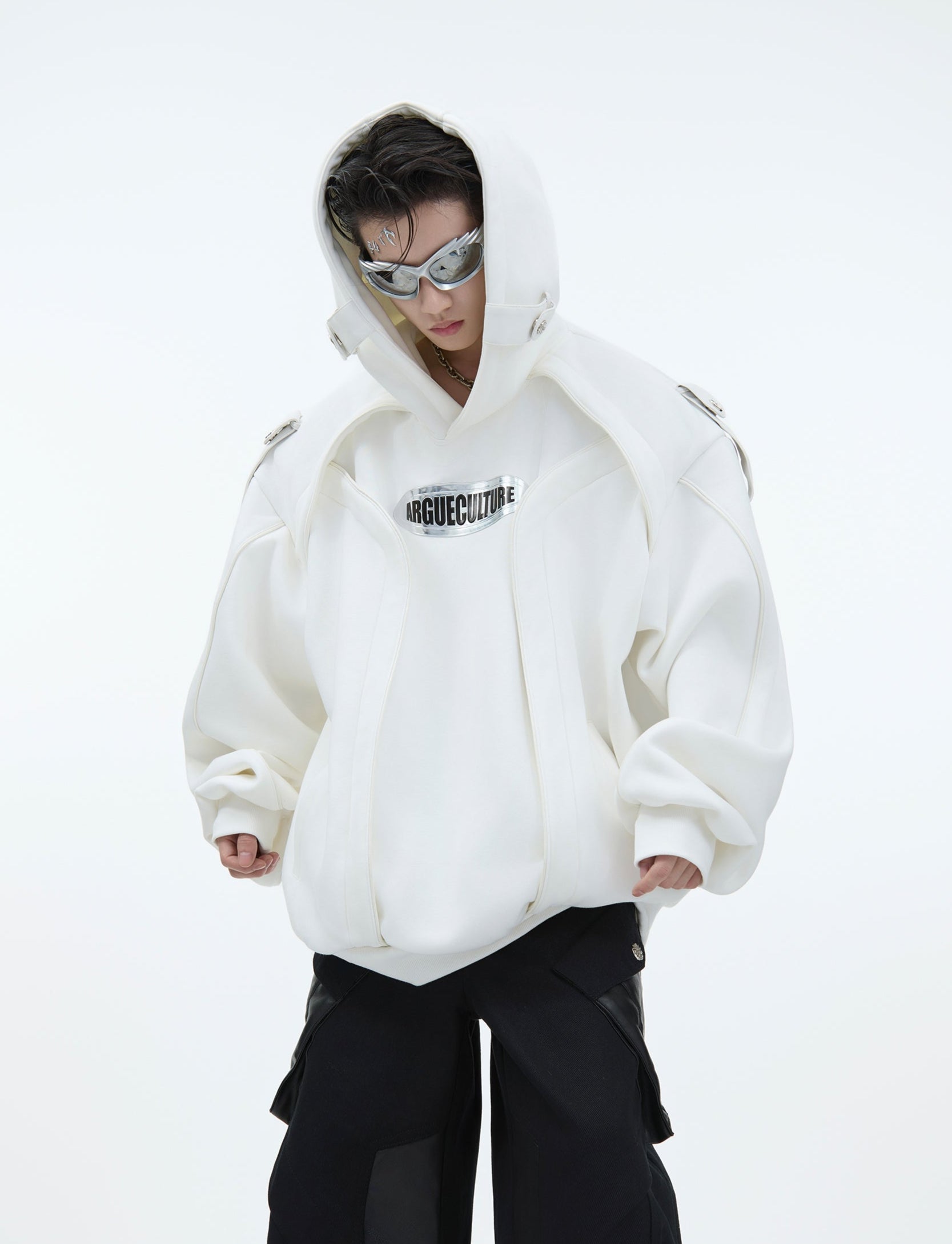 Oversized Deconstructed Fleece-Lined Hoodie