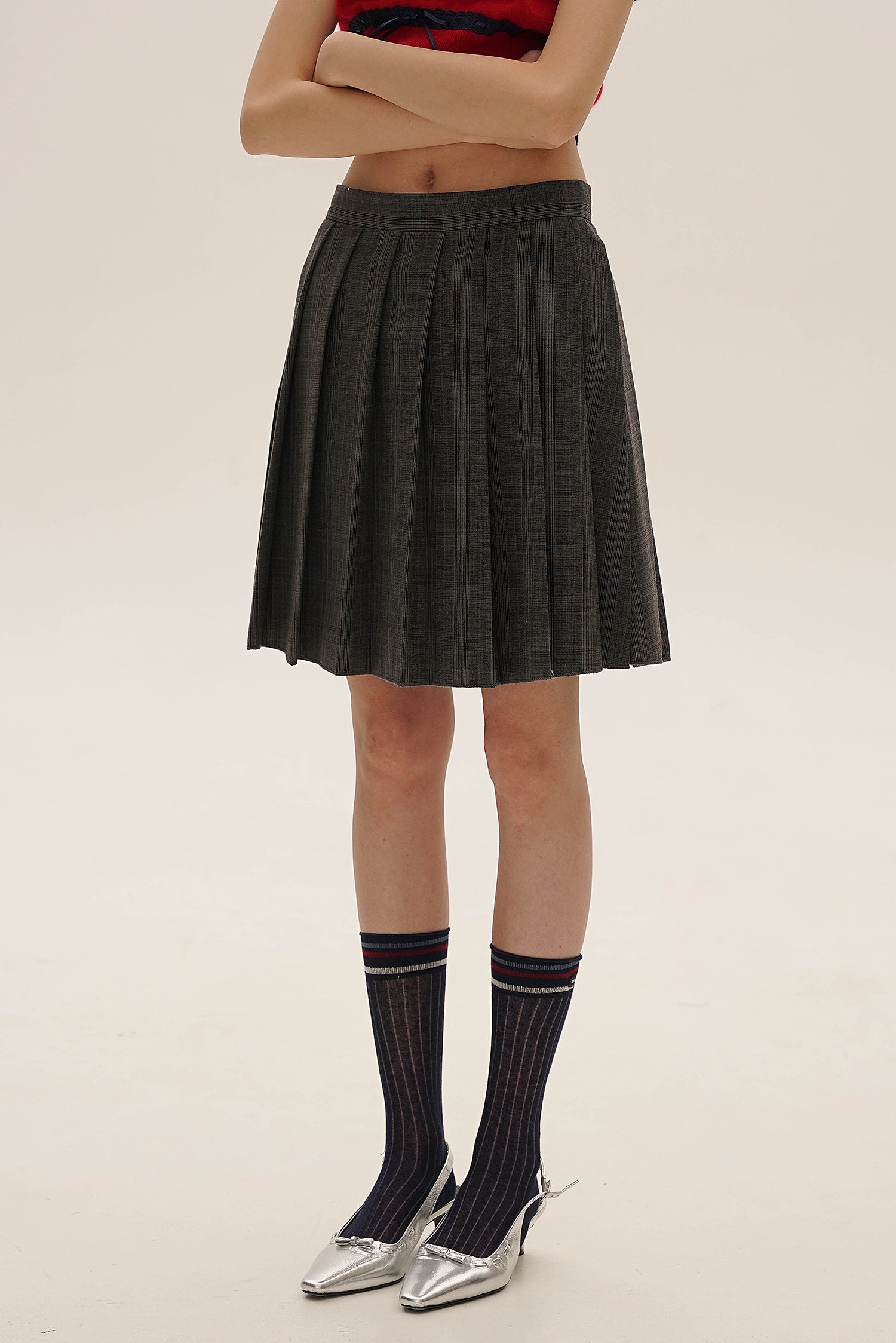 Vintage Preppy Wool Plaid Skirt