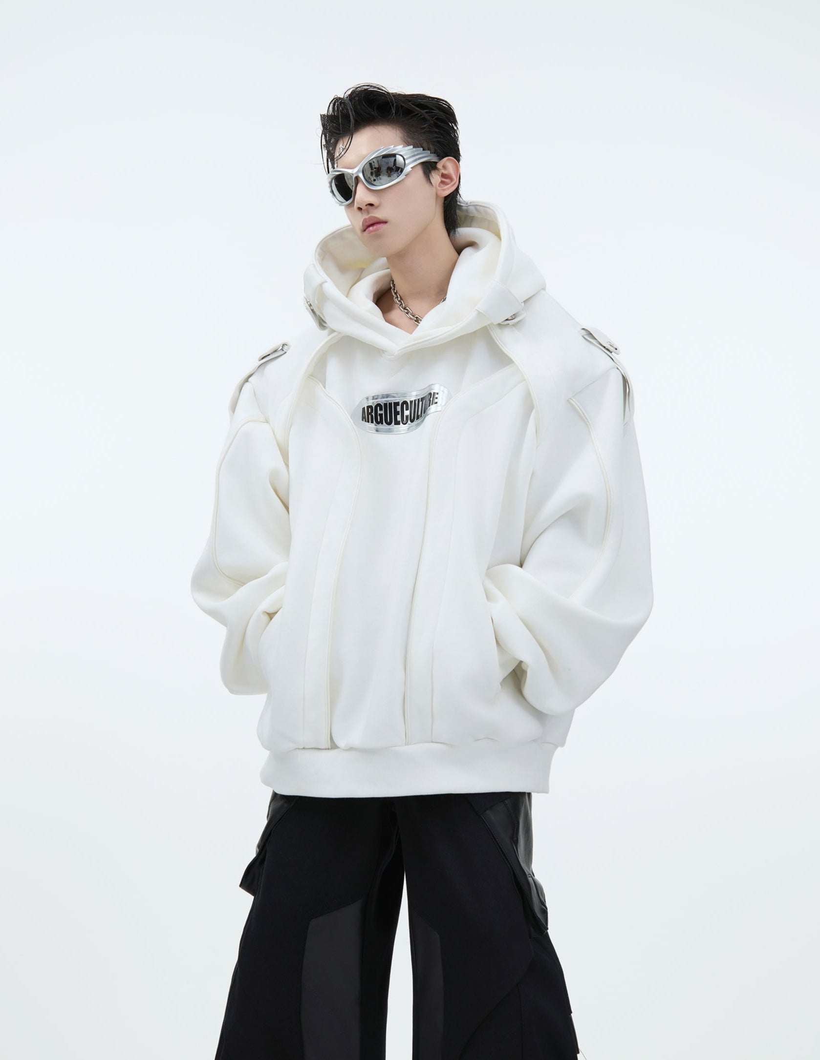 Oversized Deconstructed Fleece-Lined Hoodie