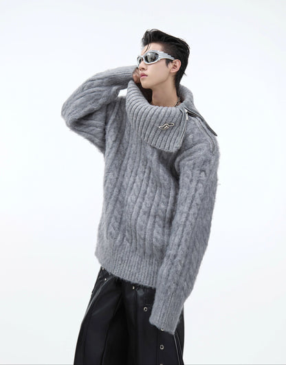 Chunky Cable Knit Turtleneck Sweater