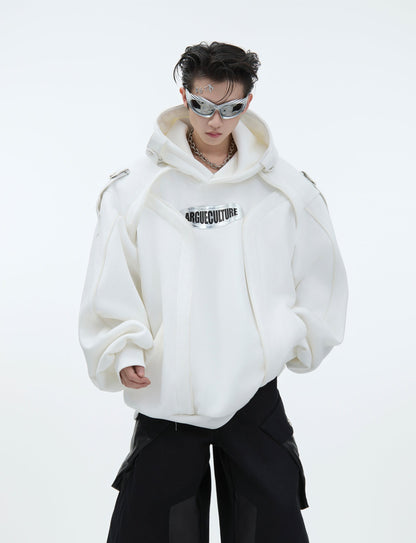 Oversized Deconstructed Fleece-Lined Hoodie