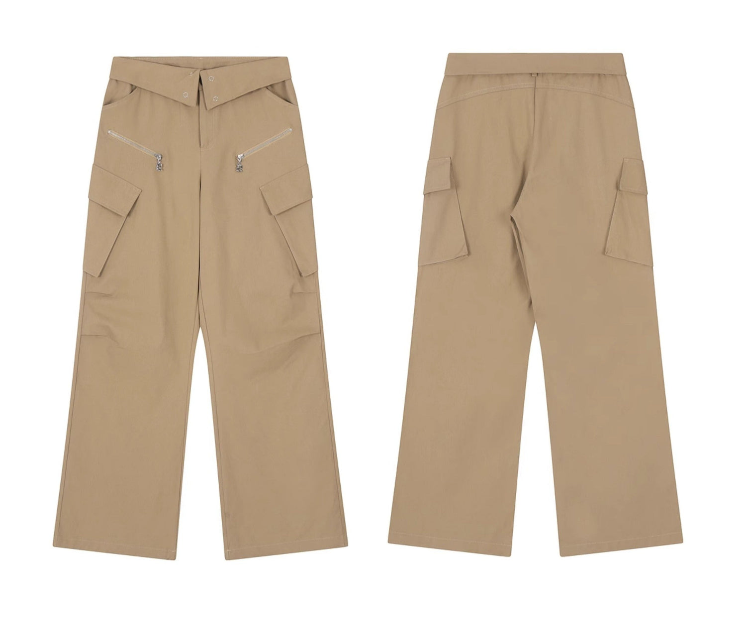 Flap-Waist Vintage Utility Cargo Pants