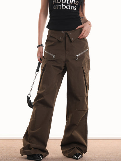 Flap-Waist Vintage Utility Cargo Pants