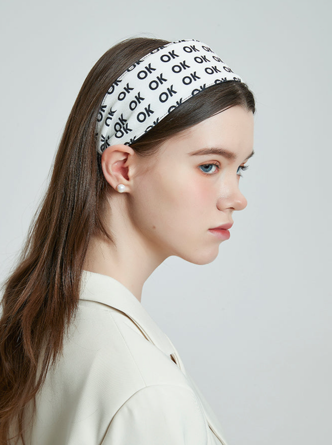 OK Letter Print Headband