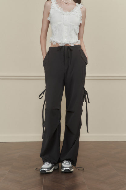 Butterfly Tie Pleated Quick-Dry Trousers