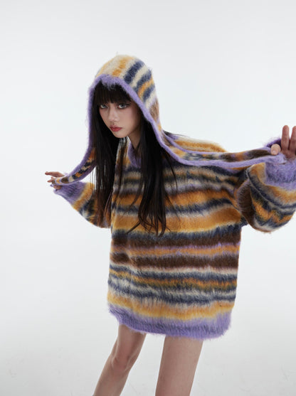 Striped Dopamine Plush Knit Sweater