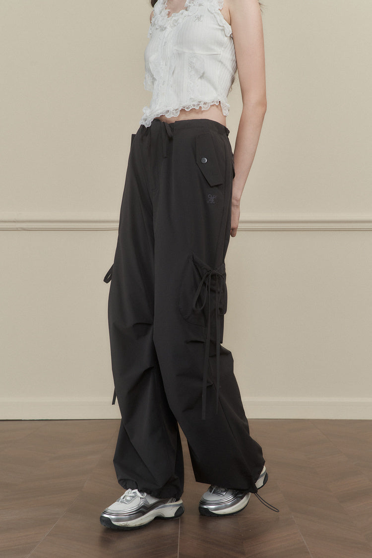 Butterfly Tie Pleated Quick-Dry Trousers