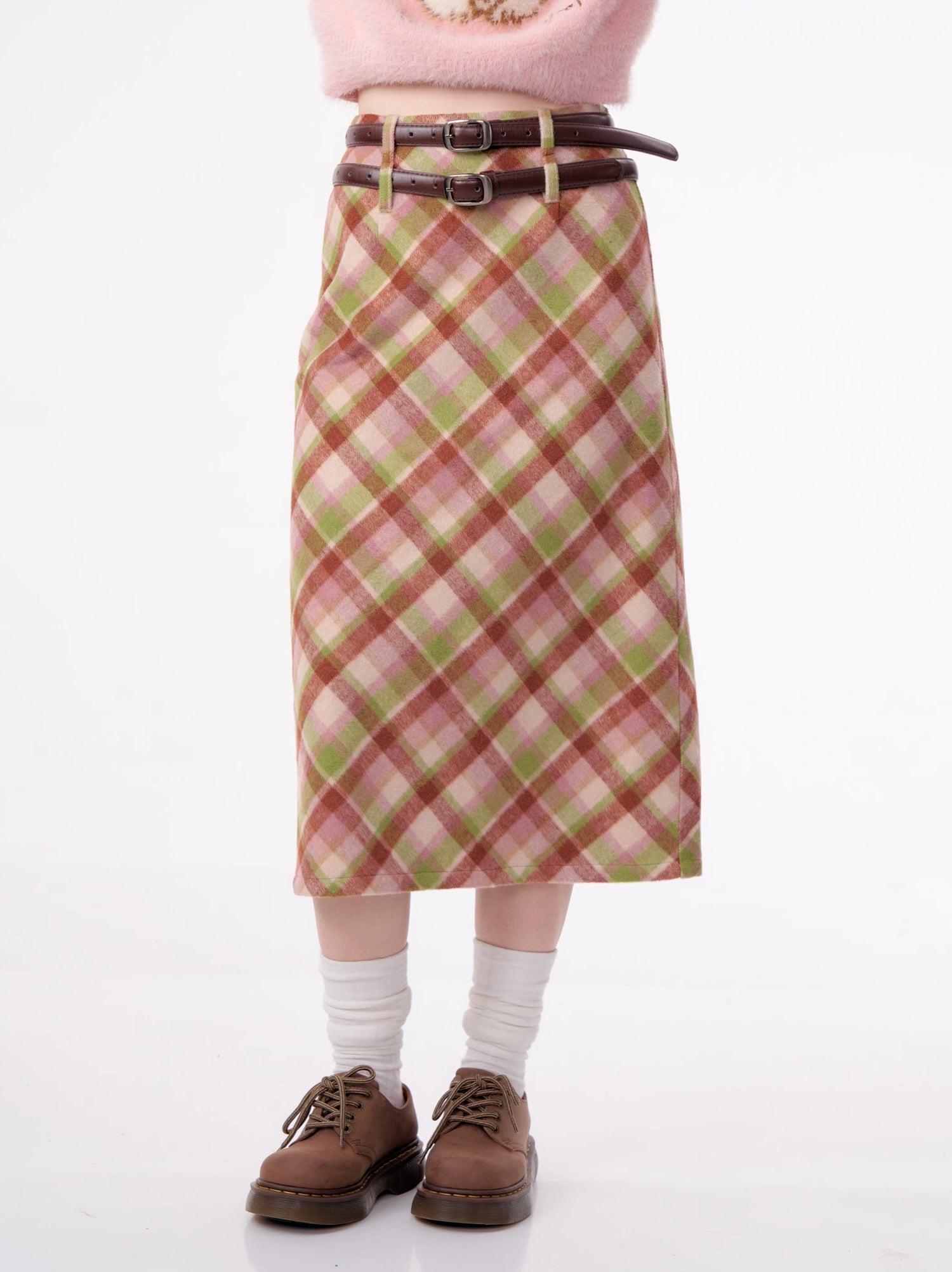 Midi Checkered Skirt