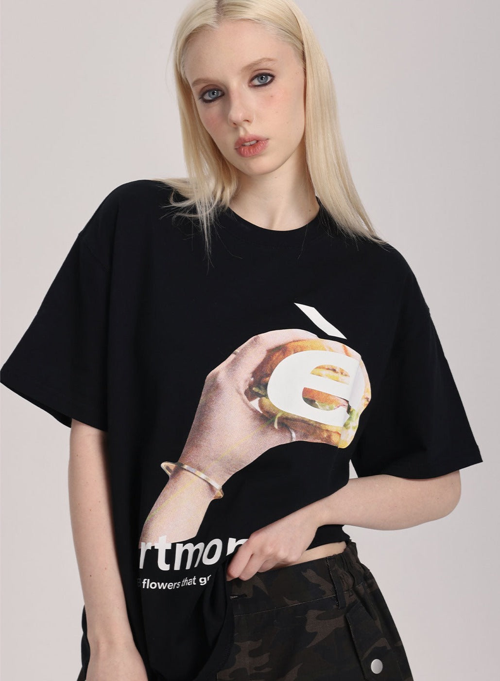 Handheld Burger Print Tee