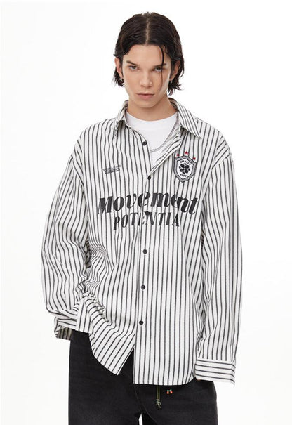 Blokette Vertical Stripe Long Sleeve Jersey Shirt