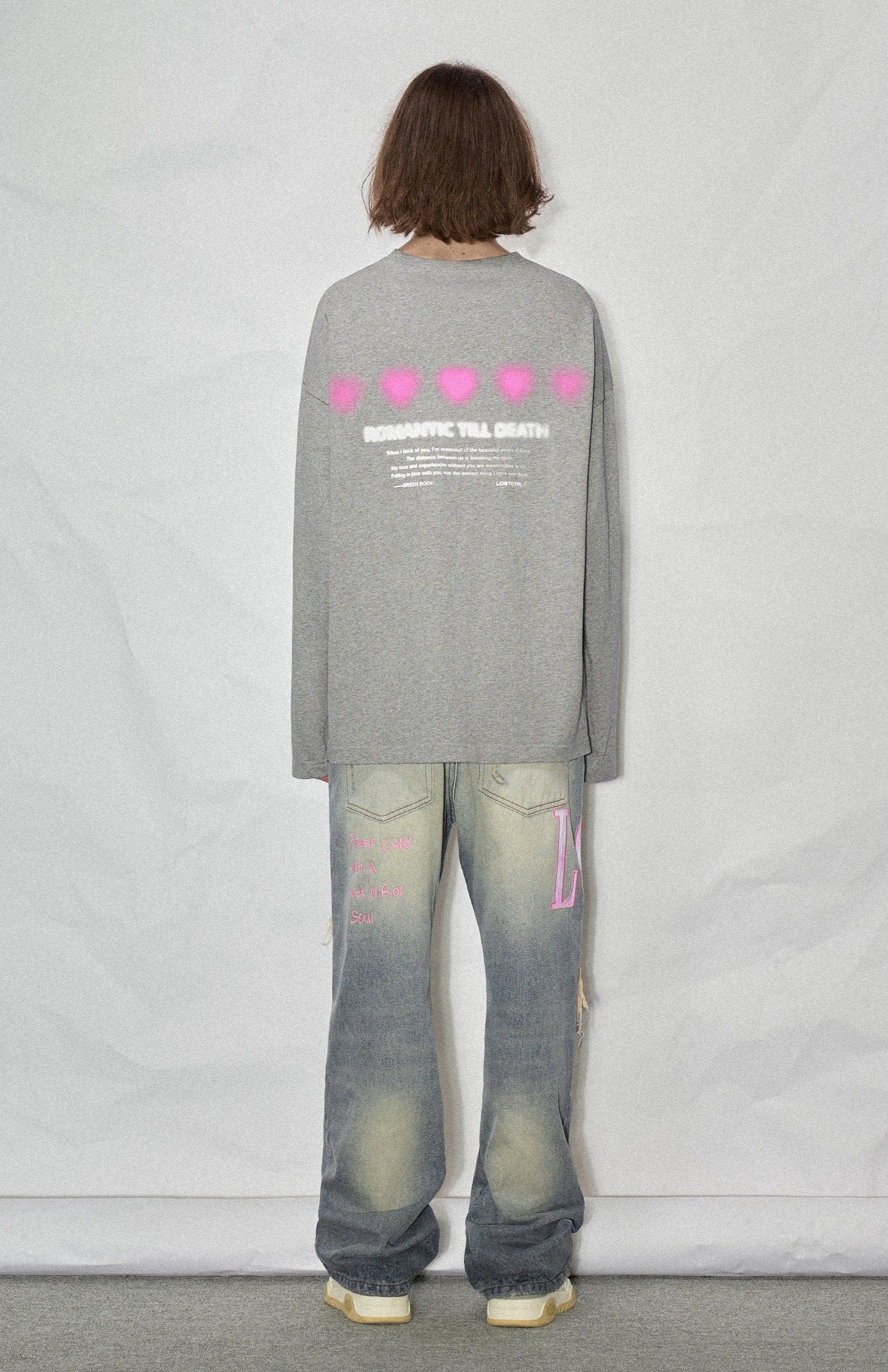 LOSTCTRL Heart Print Long Sleeve Tee