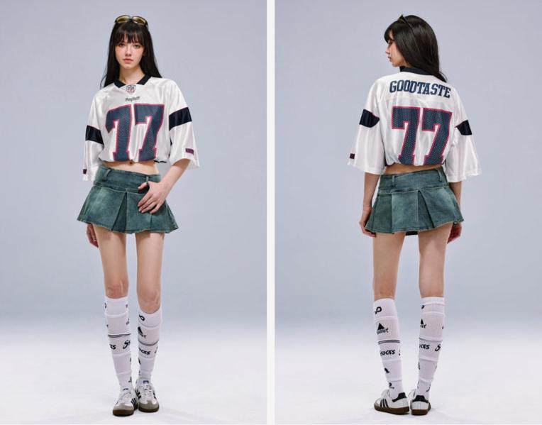 Retro Cropped Quick-Dry Jersey Tee