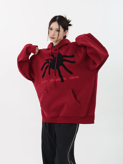 Spider Puff Print Hoodie