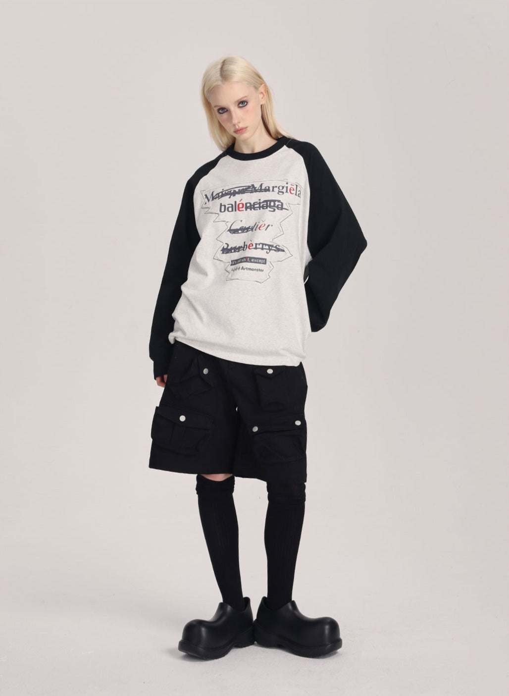 Spoof Brand Letter Print Sweatshirt