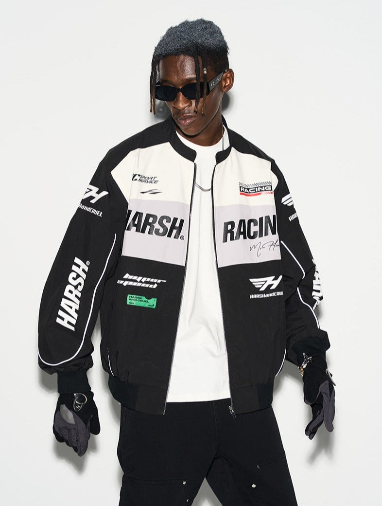 Colorblock Motorcycle Racing Jacket