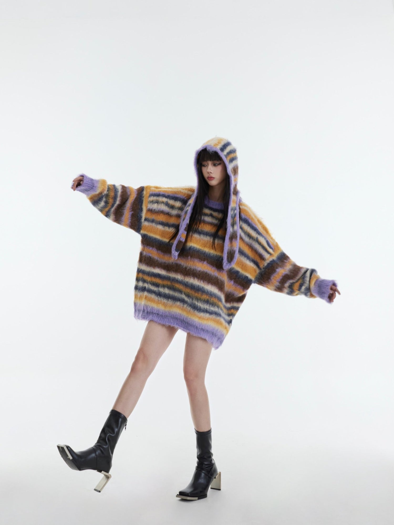 Striped Dopamine Plush Knit Sweater