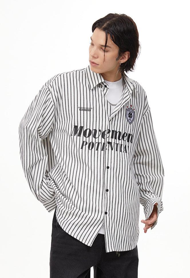 Blokette Vertical Stripe Long Sleeve Jersey Shirt