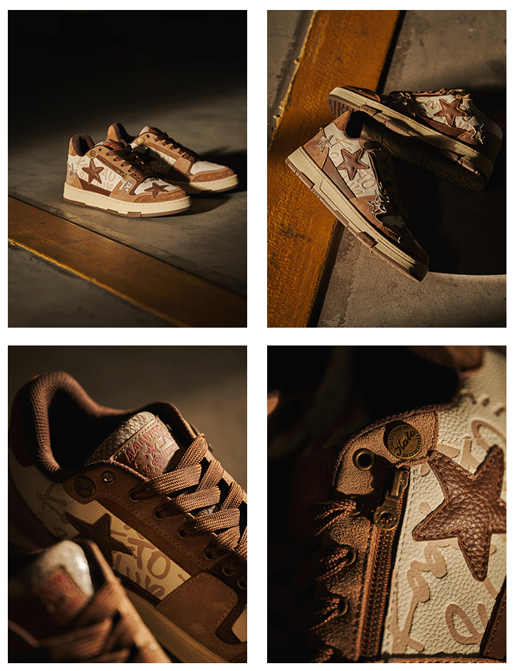 KAALIXTO Brown Star Sneakers