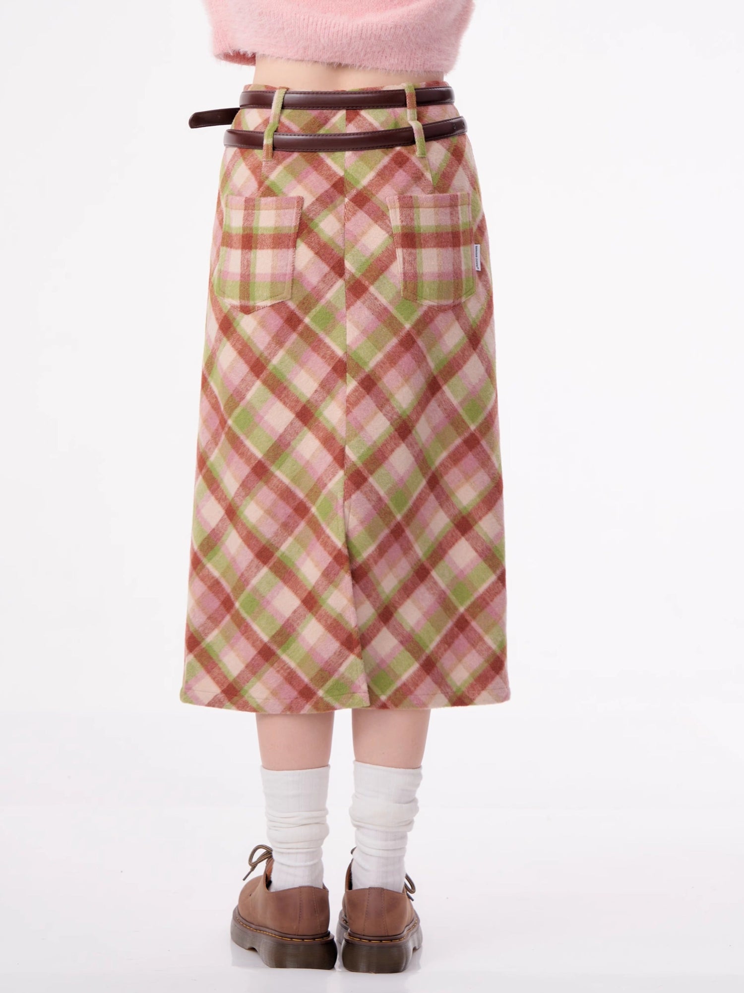 Midi Checkered Skirt