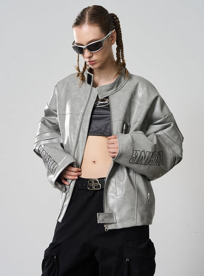 Harsh and Cruel Matte Deconstructed Patchwork Faux Leather Jacket