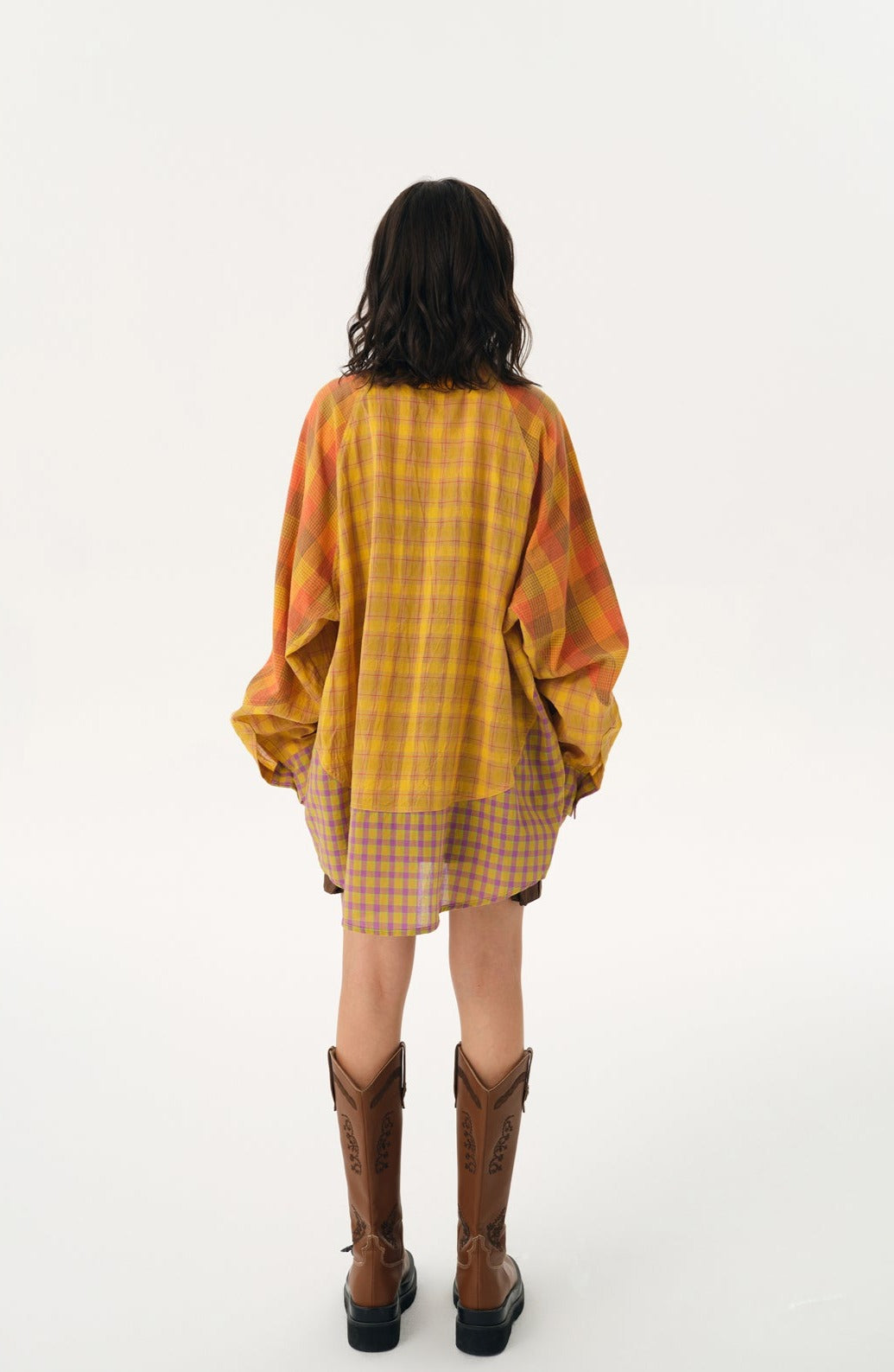 Dopamine Patchwork Plaid Shirt