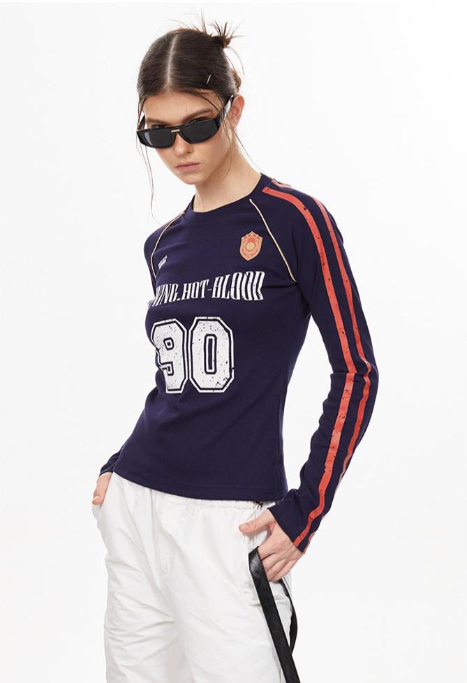 Retro Sports Jersey Long Sleeve Tee