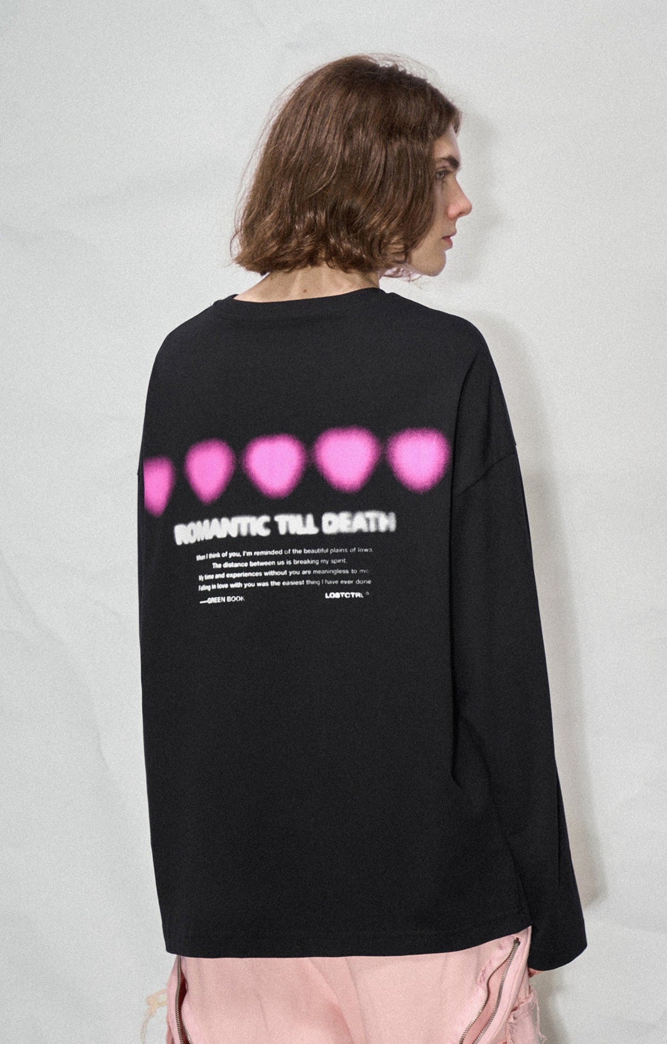 LOSTCTRL Heart Print Long Sleeve Tee