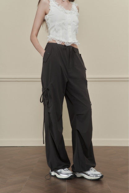 Butterfly Tie Pleated Quick-Dry Trousers