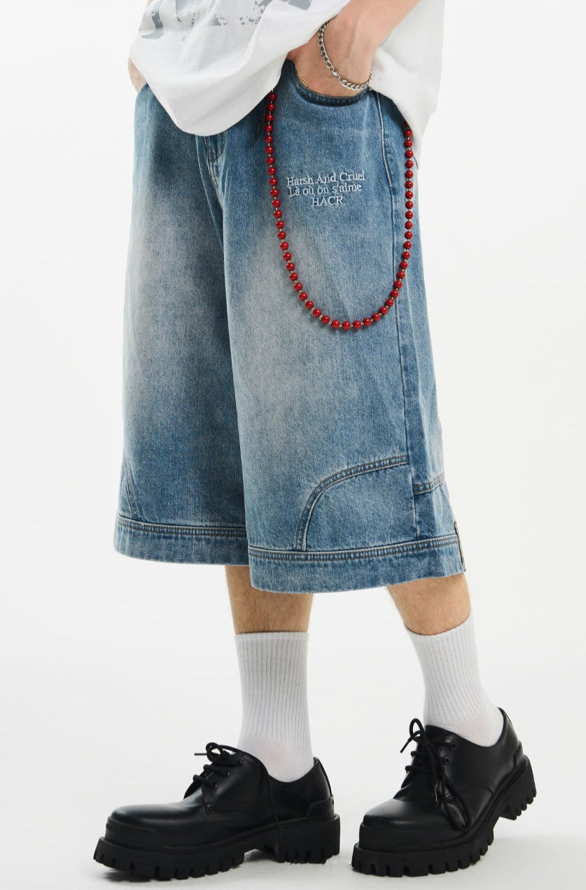 Upside Down Pockets Denim Shorts