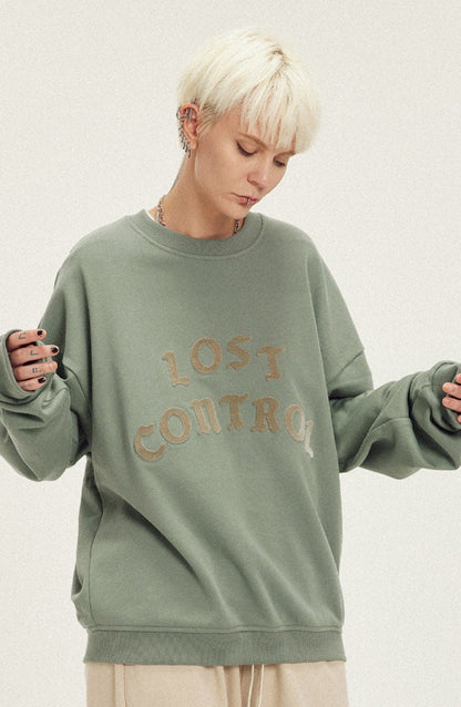 LOSTCTRL Embroidered Logo Print Sweatshirt