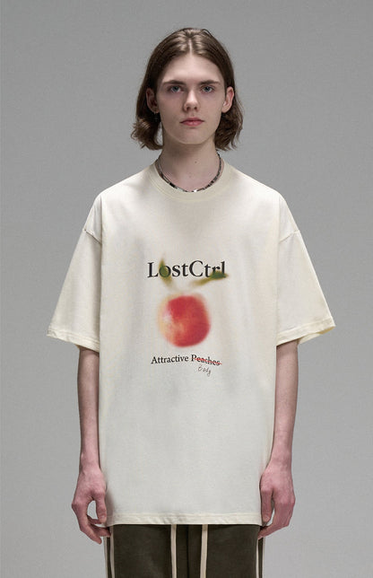 LOSTCTRL ピーチプリントTシャツ