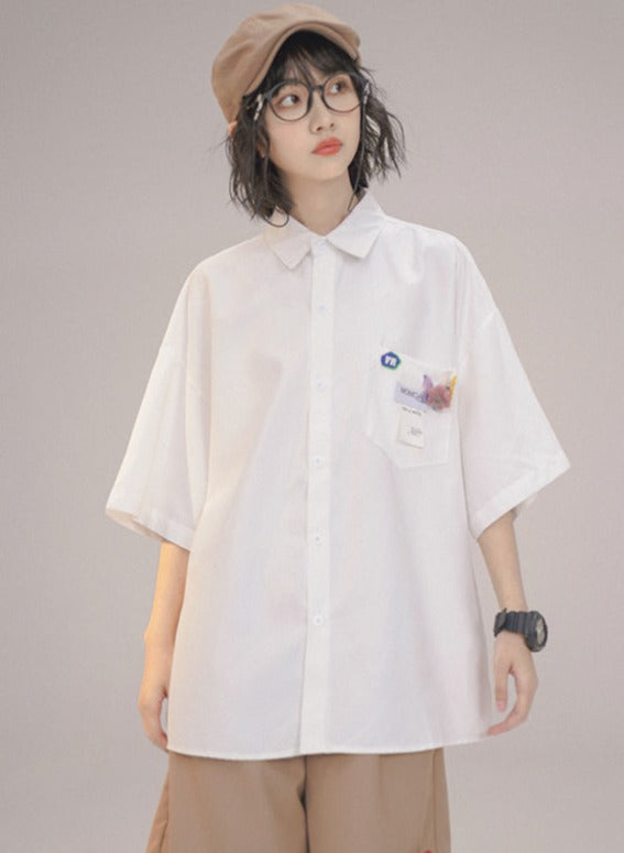 Letter Print Short Sleeve Shirt