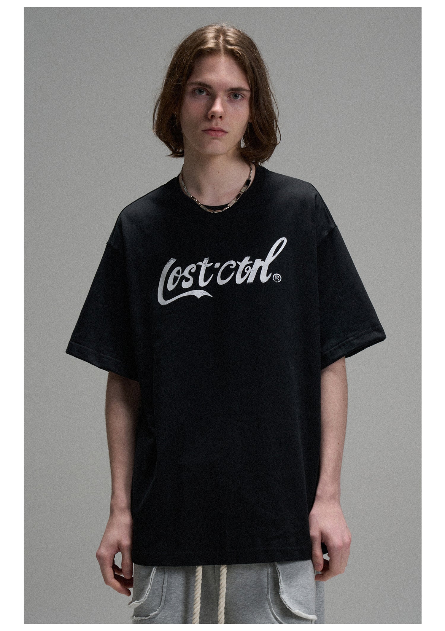 LOSTCTRL Cola LC Printing Vintage Distressed Tee