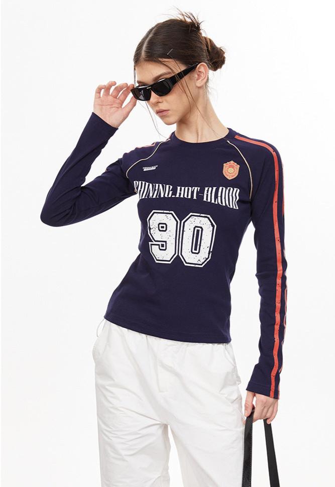 Retro Sports Jersey Long Sleeve Tee