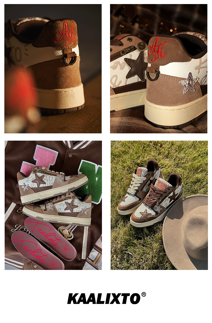 KAALIXTO Brown Star Sneakers