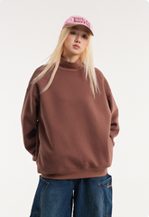Retro Mock Neck Oversized Sweatshirt