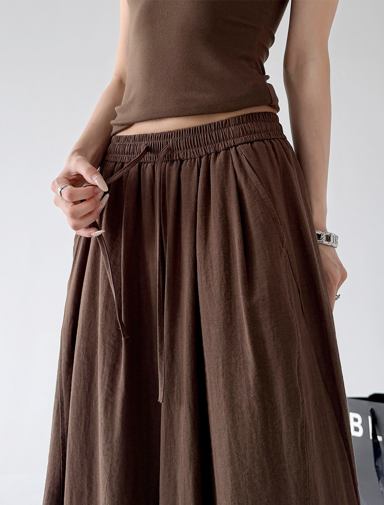 Soft Drape Linen-Blend Wide Leg Pants - CT6234