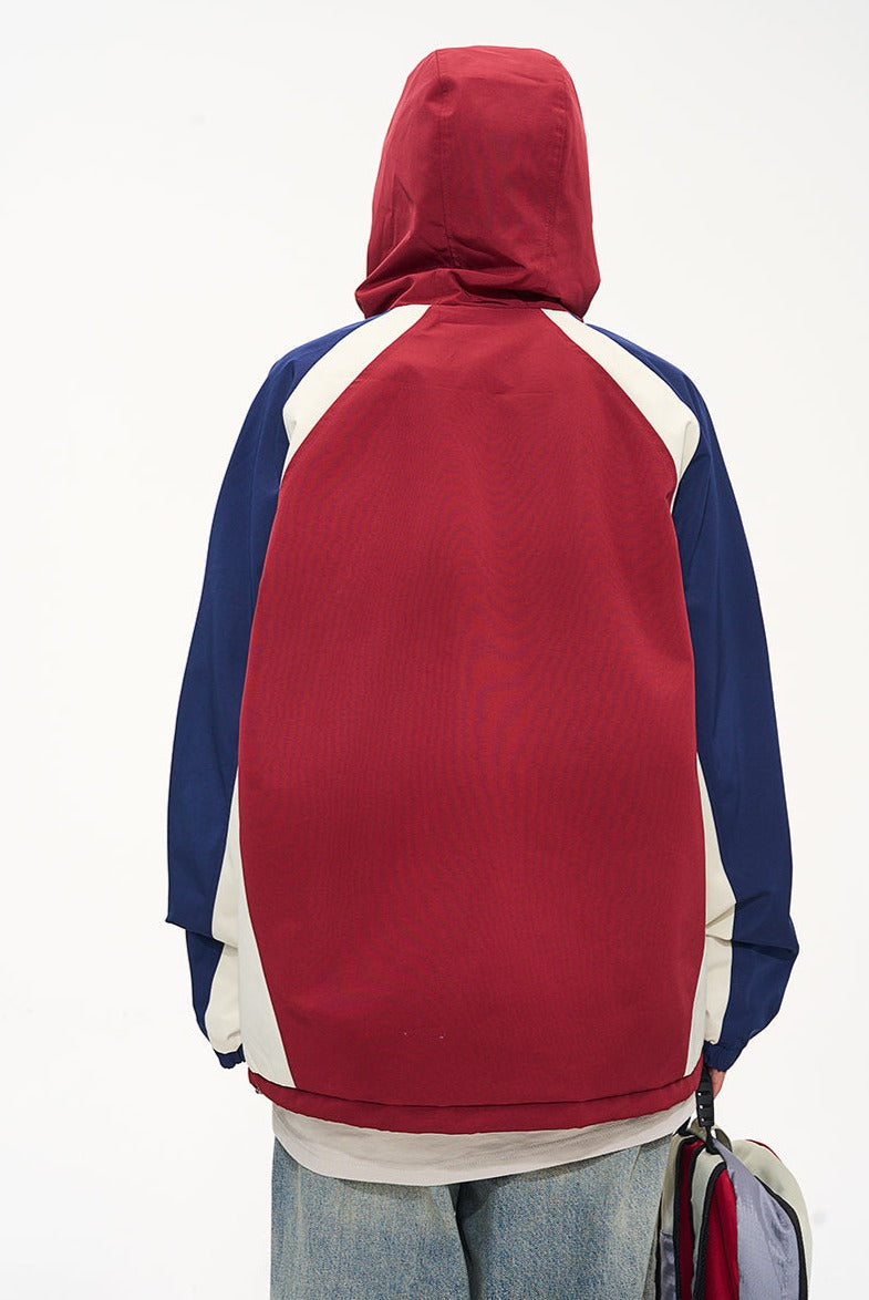 CATTEE Color Block Baseball Hooded Jacket