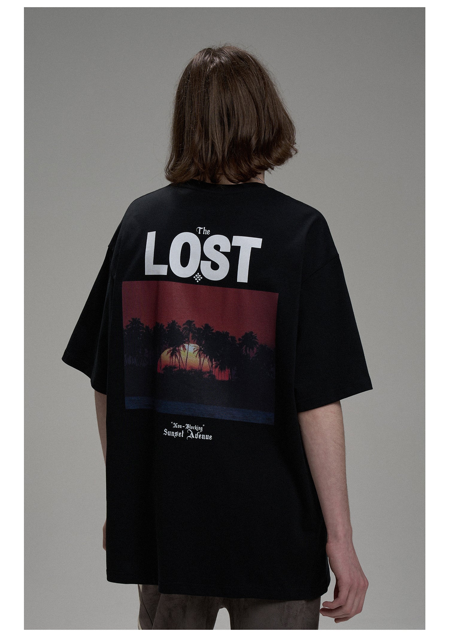 LOSTCTRL アイランドプリント ヴィンテージTシャツ